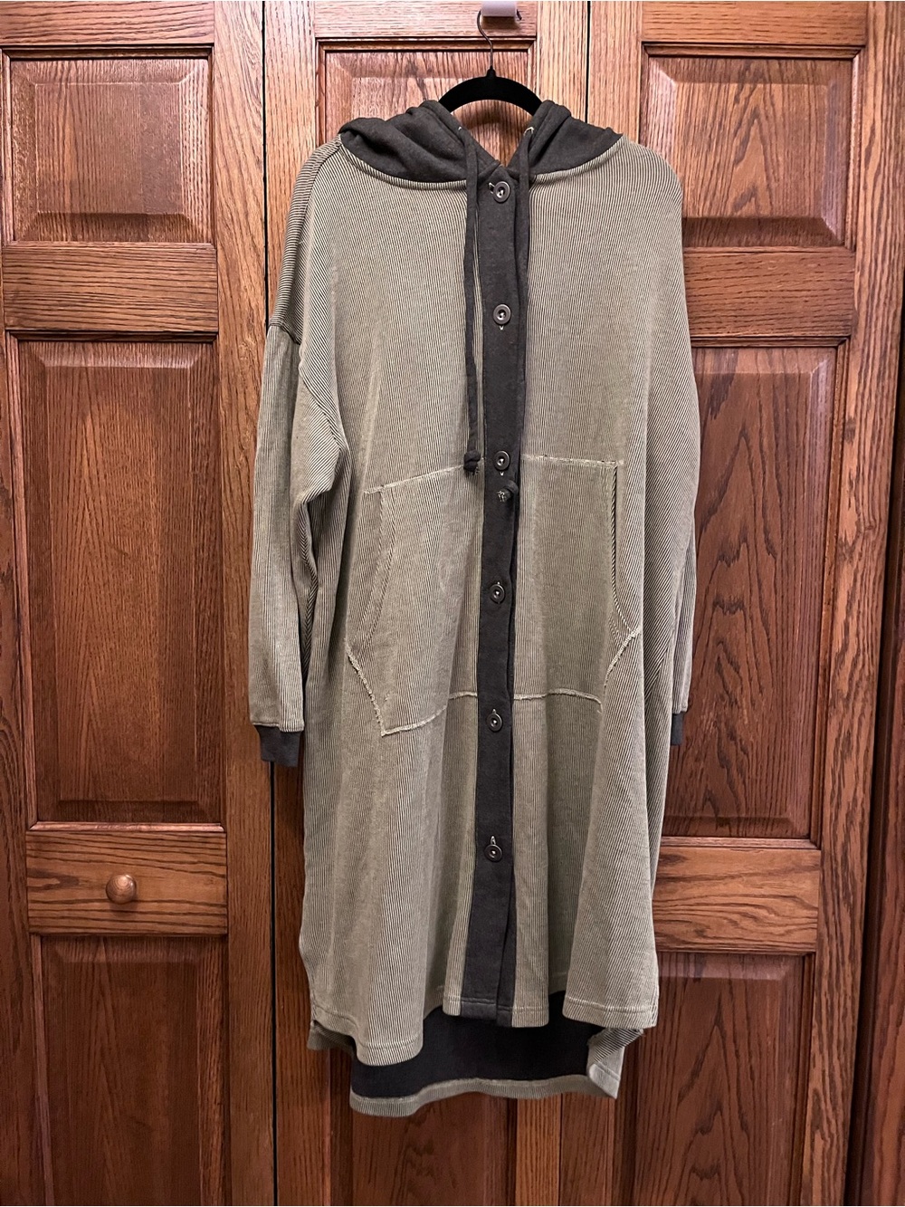 Free People Olive Green Tomorrows sweatshirt cardigan